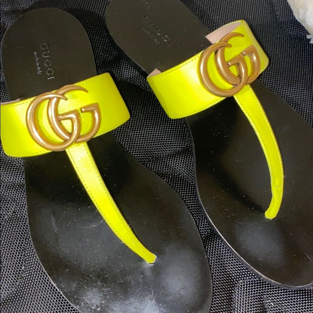 Lime green Gucci sandals
